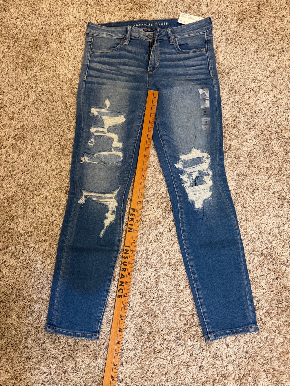 American Eagle Outfitters Women's Ripped Skinny Jeans - Blue